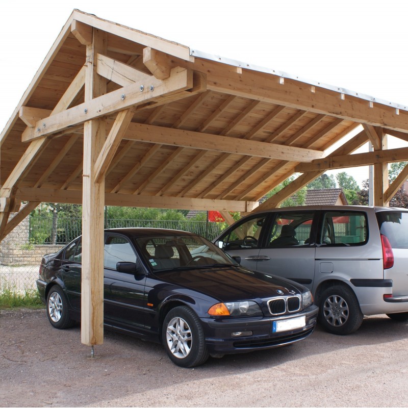 Carport bois AV3350STL sans couverture, abri de voiture de 500x325